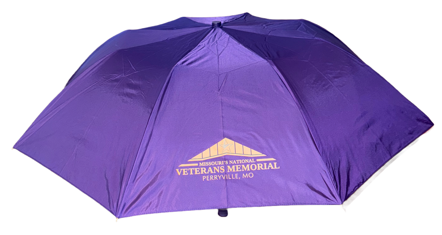 Purple 42" Umbrella featuring Missouri's National Veterans Memorial (MNVM) logo