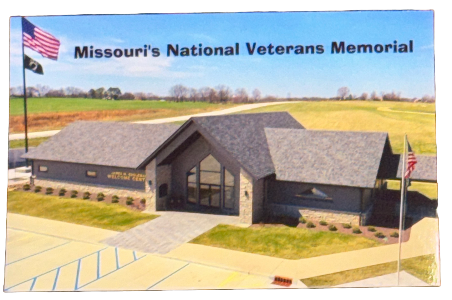 Post card featuring a photo of Missouri's National Veterans Memorial Welcome Center