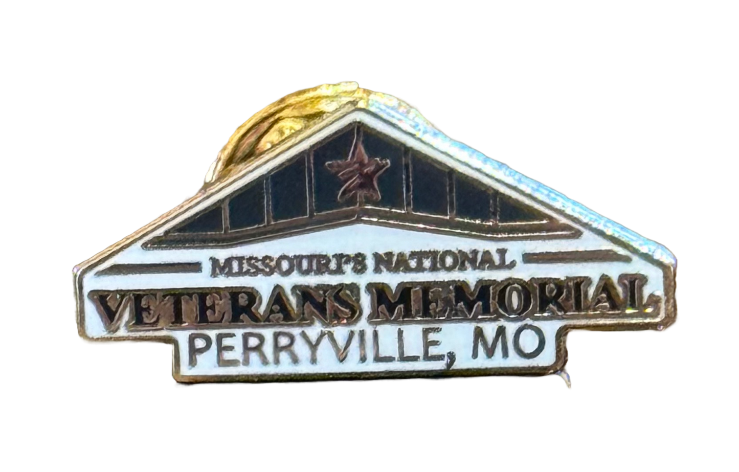 lapel pin with Missouri's National Veterans Memorial logo