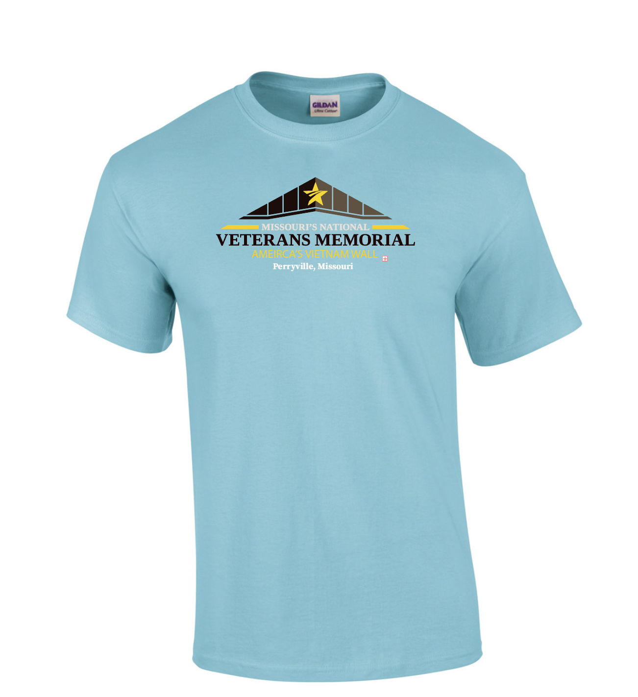 Blue MNVM Logo T-Shirt featuring Missouri's National Veterans Memorial Logo