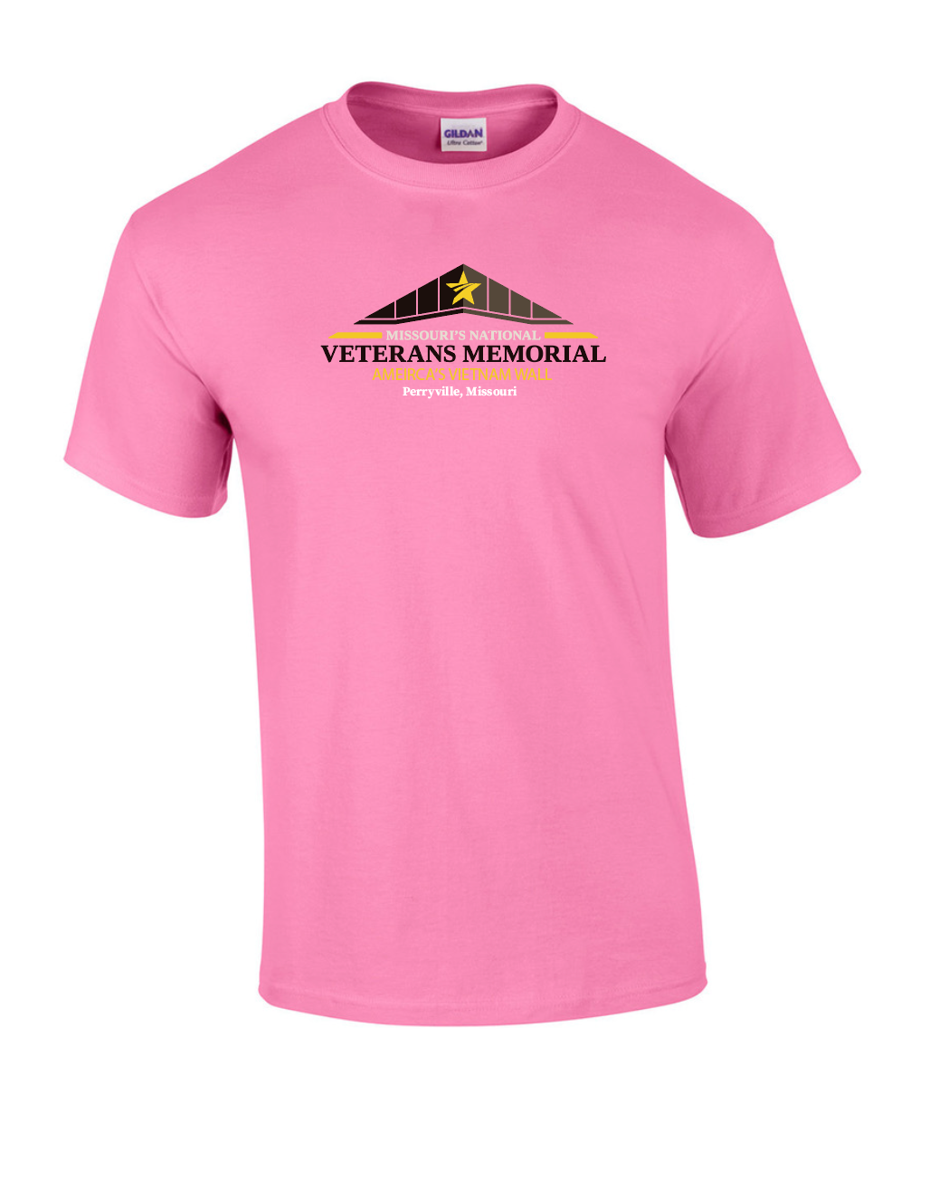 Pink MNVM Logo T-Shirt featuring Missouri's National Veterans Memorial Logo