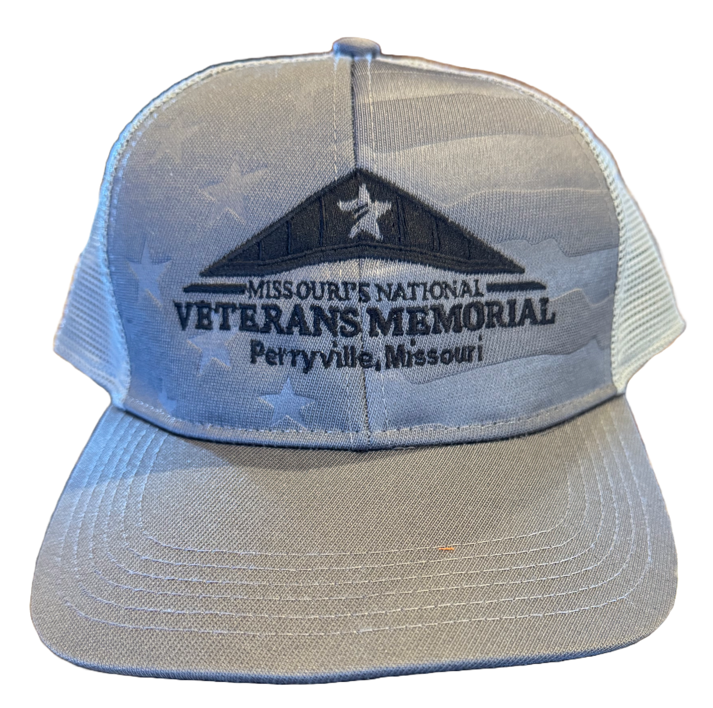 gray hat featuring Missouri's National Veterans Memorial Logo